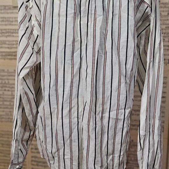 Joie Large Long Sleeve Striped Cotton Blend - Picture 2 of 9